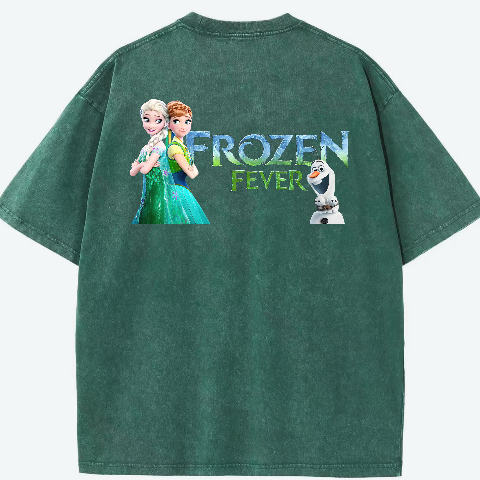 （画像用） アナと雪の女王 アンナ エルサ Frozen Anna Elsa 綿100% ヴィンテージ風 半袖Tシャツ（背面プリント）